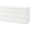 IKEA - Kullen Chest of 6 Drawers, White, 140x72 cm