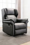 Oakford Wing Back Bonded Leather Recliner Rocking Armchair - Slate