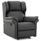 Oakford Wing Back Bonded Leather Recliner Rocking Armchair - Slate