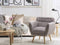 Beliani Fabric Armchair Grey Melby