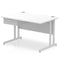 Impulse 1600 x 800mm Straight Office Desk Beech Top Silver Cantilever