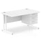 Impulse 1400 x 800mm Straight Office Desk Black Top White Cantilever Leg ...