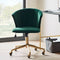 Dunelm Kendall Velvet Office Chair Green/Brown