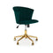 Dunelm Kendall Velvet Office Chair Green/Brown