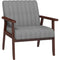 HOMCOM Grey Upholstered Armchair: Modern Accent Chair For Bedroom & Living Room