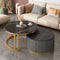 Set of Two Round Iron Coffee Tables with Drawers and Storage Included - Gold 70 x ...