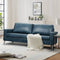 3 Seater Faux Leather Sofa Blue Elephant Upholstery Colour: Navy