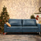 3 Seater Faux Leather Sofa Blue Elephant Upholstery Colour: Navy