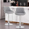 Alivio - 2x Premium Luxury Chrome Bar Stools Set - Grey