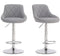 Alivio - 2x Premium Luxury Chrome Bar Stools Set - Grey