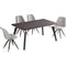 Sofia Cosmo Lux Dining Set Includes A Table and Chairs Set of 4 - Light Grey ...