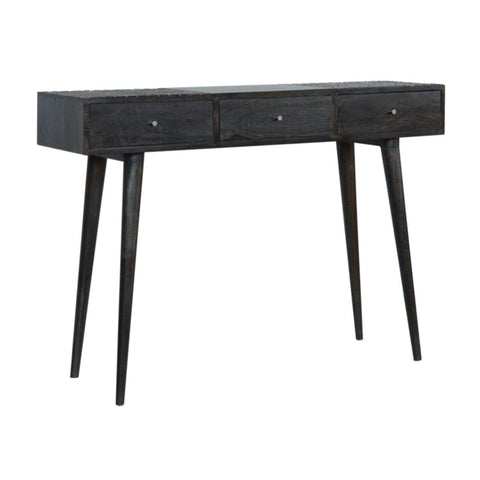 Ash Black 3 Drawer Console Table Living Artisan Furniture 