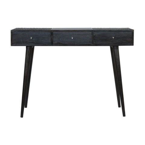 Ash Black 3 Drawer Console Table Living Artisan Furniture 