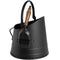 Black Coal Bucket with Teak Handle Shovel Accessories Hill Interiors 