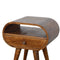 Chestnut Circular Bedside with Open Slot Sleeping Artisan Furniture 