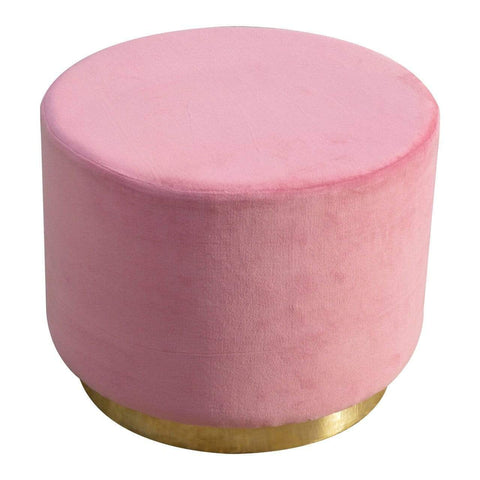 Dusty Pink Velvet Footstool with Gold Base Living Artisan Furniture 