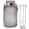 Frosted Grey Glass Jar with Rope Detail and LED Lights Accessories Hill Interiors 