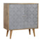 Geometric Carved Grey Painted Cabinet Living Artisan Furniture 