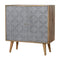 Geometric Carved Grey Painted Cabinet Living Artisan Furniture 