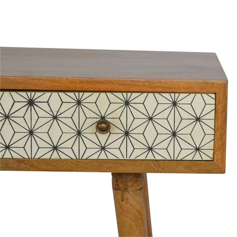 Geometric Screen Printed Writing Desk Living Artisan Furniture 