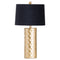 Jem Honeycomb Gold Table Lamp With Black Velvet Shade Lighting Hill Interiors 