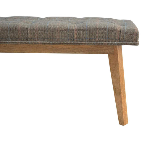 Multi Tweed Deep Button Bedroom Bench Living Artisan Furniture 