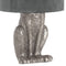 Silver Hare Table Lamp With Grey Velvet Shade Lighting Hill Interiors 