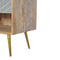 Sleek Cement Brass Inlay Bedside with Open Slot Sleeping Artisan Furniture 